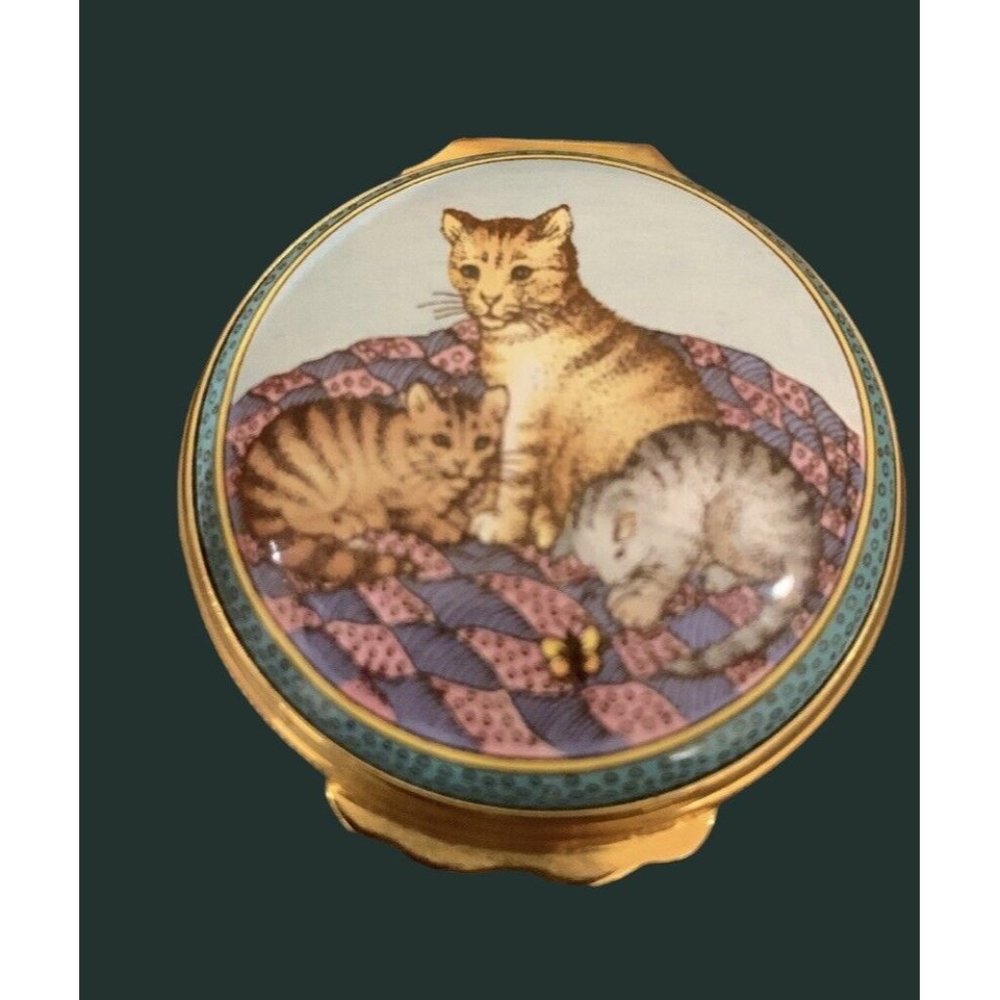 Halcyon Days Enamel Pill Trinket Box